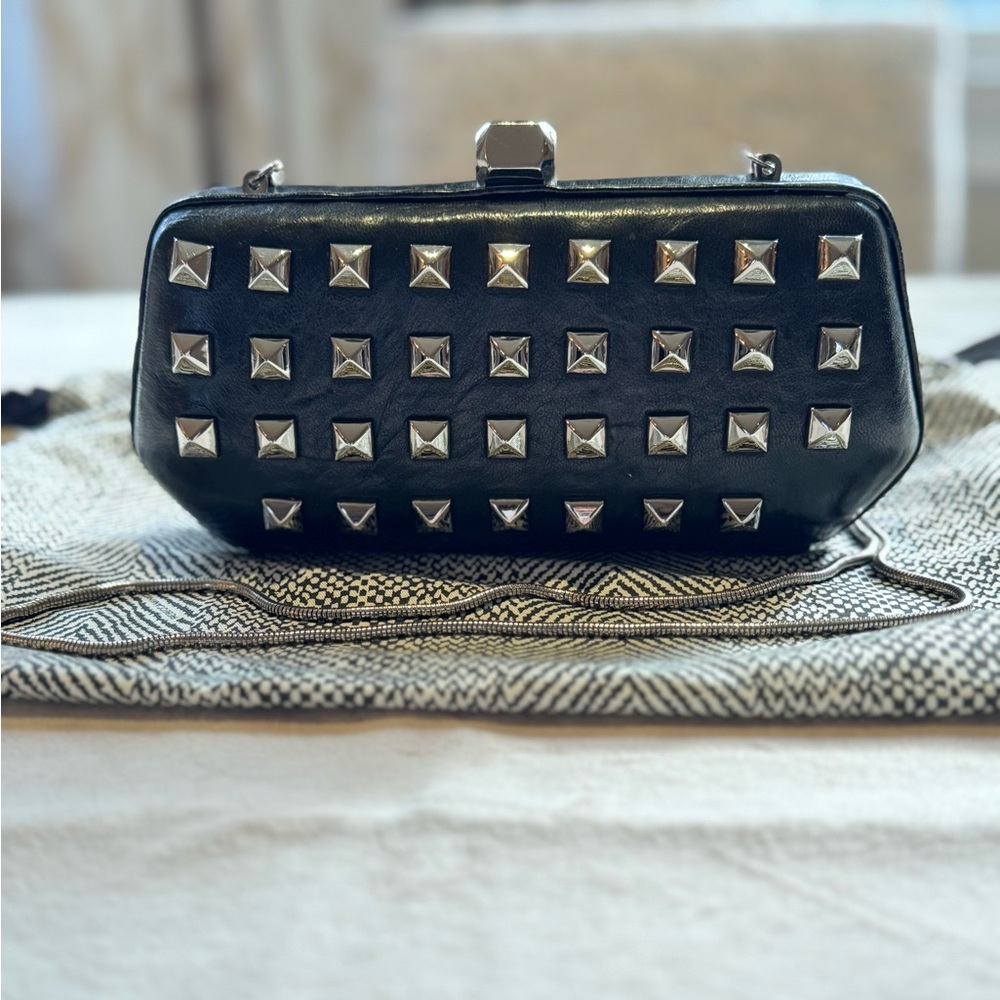 Rebecca Minkoff Black Leather Studded Clutch